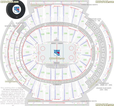 has 16 seats labeled 1-16. . Madison square garden hockey seating chart
